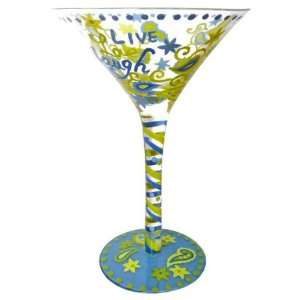  Live Laugh Love Hand Painted Martini Glass, Set of 2 