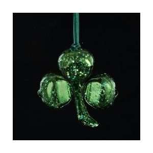  4 Luck of the Irish Glittered Green Jingle Bell Shamrock 