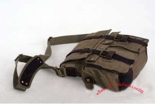 Retro canvas shoulder bag leisure bag Messenger bag khaki army special 