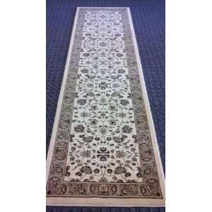 Traditional Area Rug Runner 32 Inch Wide X 10 Ft Long Ivory Persian 