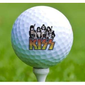  3 x Rock n Roll Golf Balls Kiss Musical Instruments