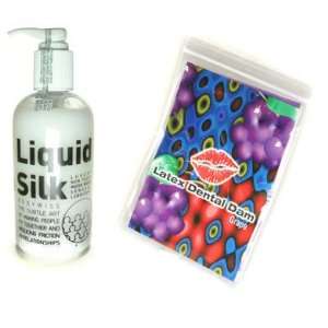 LIXX Latex Dams Grape Flavor 1 count Liquid Silk 250 ml Lube Personal 