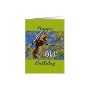  Birthday, 50th, squirrel Card Toys & Games