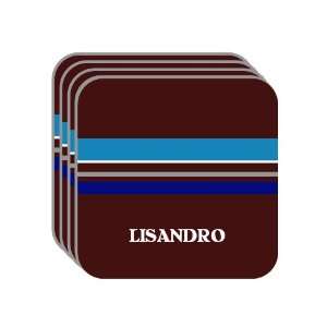 Personal Name Gift   LISANDRO Set of 4 Mini Mousepad Coasters (blue 