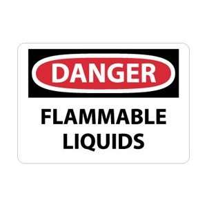 D38PB   Danger, Flammable Liquids, 10 X 14, Pressure Sensitive Vinyl 