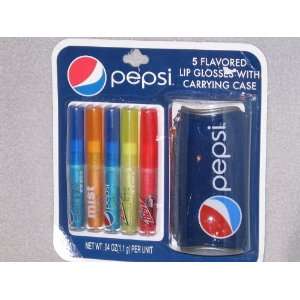  Pepsi 5 Flavored Lip Glosses with Can Shaped Carrying Case 