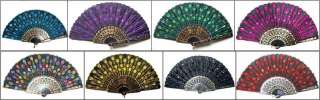 Fantastic Lace Embroidered Cloth Hand Fan wholesale 50 or 100 pcs 