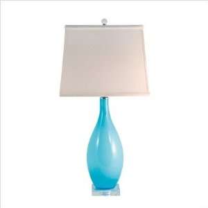  Lamp Works 302AQ Glass Hand Blown Aqua Glass Urn Table 