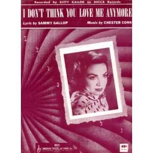  You Love Me Anymore Vintage 1953 Sheet Music Recorded by Kitty Kallen