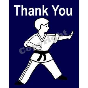 Karate Kid Thank You Cards in Navy Blue