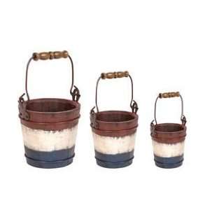  Patriotic Wood Buckets Set of Three Americana Patriotic 
