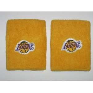 LOS ANGELES LAKERS Team Logo COTTON WRISTBANDS  (set of 2)  