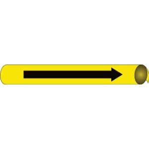 Pipemarker Precoiled, Direction Arrow B/Y, Fits 3 3/8 4 1/2 Pipe 