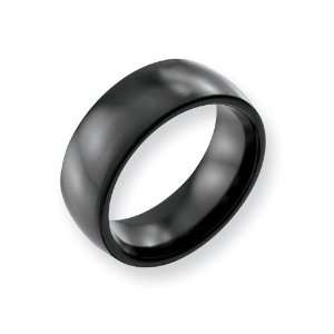  8mm Domed Black Titanium Ring Jewelry