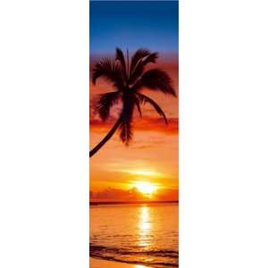  SUNSET PALM TREE PARADISE OCEAN 21x62 POSTER DR18511 