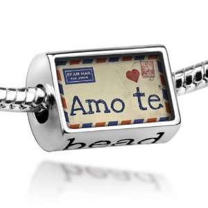  Beads I Love You in Latin letters   Pandora Charm 