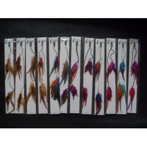  12pcs mixed color packed feather hair extensions Beauty