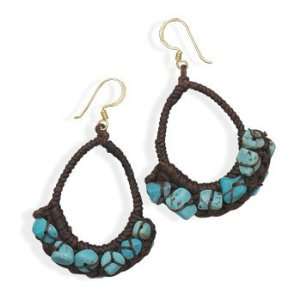  Crochet Turquoise Chip Fashion Earrings Jewelry