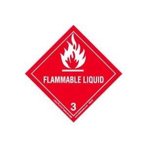  Flammable Liquid Label, Worded, Paper, Pack of 50 Office 