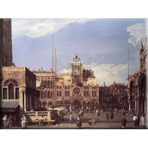 Piazza San Marco the Clocktower 30x22 Streched Canvas Art 