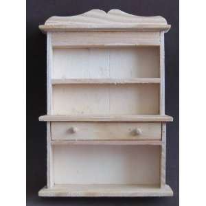  Unfinished Wood Dollhouse Furniture Open Hutch Toys 