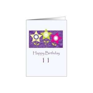  11 year old Birthday , Flower Stars Card Toys & Games