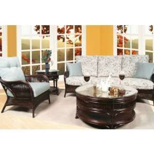   Bali End Table in Coffee Bean with Glass Top 150005