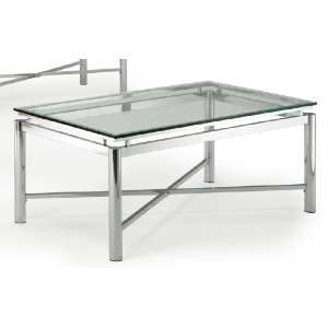   Silver Company Nova Tempered Glass Top Coffee Table