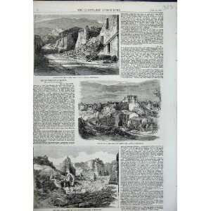  1858 Earthquake Naples View Destruction Polla Print