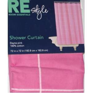 Pink Windowpane Plaid Fabric Shower Curtain Casual Bath 