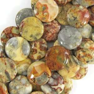  5x18mm natural crazy lace agate coin beads 16 strand 