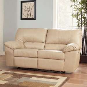   Square Decker Natural Reclining Loveseat with Power Furniture & Decor