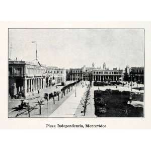   Buildings Uruguay Independence Square   Original Halftone Print