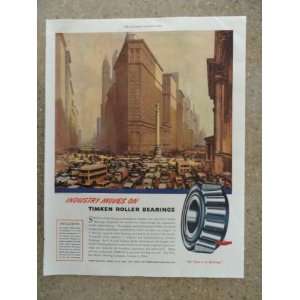  Timken Roller Bearings, Vintage 40s full page print ad. (big city 