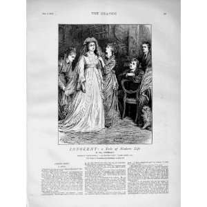  1873 Illustration Story Innocent Wedding Ladies Dog