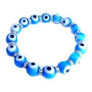  Glass Evil Eye Bracelet light blue Arts, Crafts & Sewing