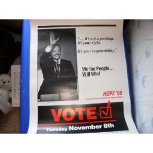  Jesse Jackson Campaign Poster 1988 