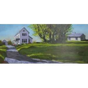 Klausmerier Farm House  Afternoon Light, Original Painting, Home 