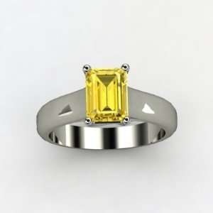   Yellow Vs2 Natural Emerald Cut Certified Diamond Engagement Ring