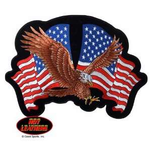  Hot Leathers Eagle Two Flag Patch Arts, Crafts & Sewing