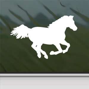  Western RUNNING HORSE White Sticker Laptop Vinyl Window 