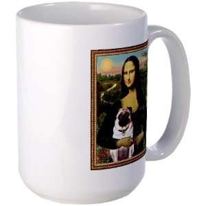Mona Lisa new Pug Pair Dogs Large Mug by   
