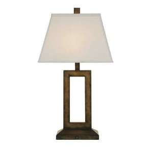  Contemporary Table Lamp with Rectangular Cutout and Shade 