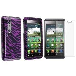  Plum / Black Zebra Snap on Case with Free Screen Protector 