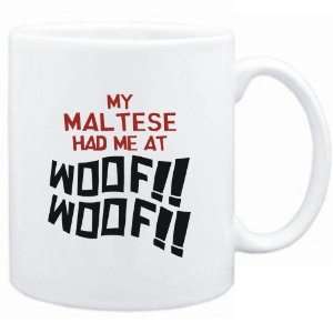  Mug White MY Maltese HAD ME AT WOOF Dogs Sports 