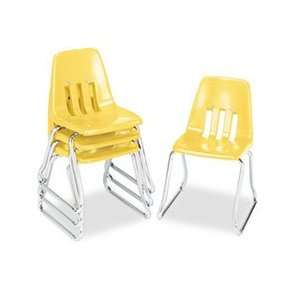 9600 Classic Classroom Chairs, 14 Seat Height, Squash/Chrome, 4/Carto 