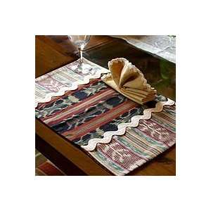 NOVICA Cotton placemats and napkins, Tikal Treasure (pair)  