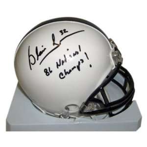  Penn State Nittany Lions Autographed Mini Helmet with 86 National 