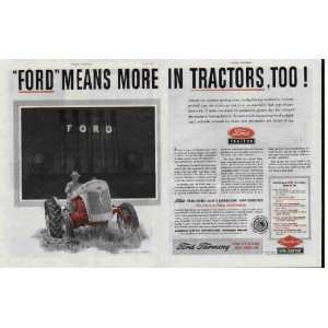 FORD Means More In Tractors, Too  1951 Ford Tractor Ad, A6006 
