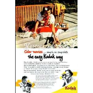  1951 Vintage Ad Kodak Color movies simple as snapshots 